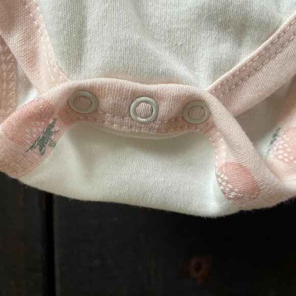 Set of 5 Girls Baby Bodysuits, 3-6m and 6-9m, 5-Pack Rompers, Pink, Strawberries - Picture 7 of 10